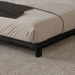 Japanese Style Queen Low Bed Frame Black Floor Bed - thumbnail 7