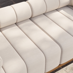 Resaro 9-Piece Outdoor Modular Natural Teak Sectional Fluted Sofa Set - thumbnail 8
