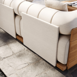 Resaro 9-Piece Outdoor Modular Natural Teak Sectional Fluted Sofa Set - thumbnail 9