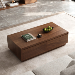 1194 mm Walnut Coffee Table Rectangular Block Living Room Table with Storage Walnut Rectangle Extendable TV Stand with 3 Drawers Up to 3048 mm - thumbnail 5