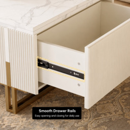 Grovyn Fluted  Lift-Top Coffee Table with 2 Drawers-120 cm - thumbnail 7