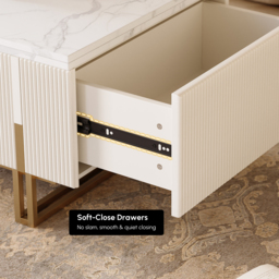 Grovyn Fluted  Lift-Top Coffee Table with 2 Drawers-120 cm - thumbnail 5