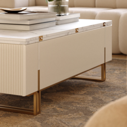 Grovyn Fluted  Lift-Top Coffee Table with 2 Drawers-120 cm - thumbnail 9