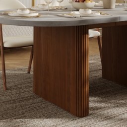 Japandi 160 - 200 cm Oval Extendable Natural Dining Table Butterfly Leaf, Seats 4-6 - thumbnail 8