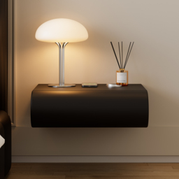 Humply Floating Smart Nightstand 1 Drawer Bedside Table in White Set of 2 - thumbnail 4