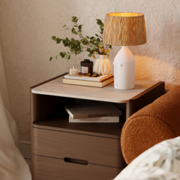 Modern Sintered Stone Top Bedside Table with Drawers & Shelf - thumbnail 8
