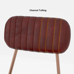 Set of 2 Modern Dining Chairs with Faux Leather Upholstered in Wine Red - thumbnail 5