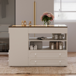 Modern Dresser Width of 120 cm with Jewellery Storage Walk-in Wardrobe Island with LED Light - thumbnail 4