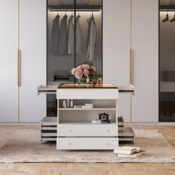 Modern Dresser Width of 120 cm with Jewellery Storage Walk-in Wardrobe Island with LED Light - thumbnail 6