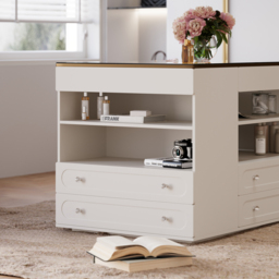 Modern Dresser Width of 120 cm with Jewellery Storage Walk-in Wardrobe Island with LED Light - thumbnail 5