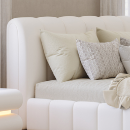 Humply Modern Leather Queen Bed Frame with Upholstered Headboard - thumbnail 5