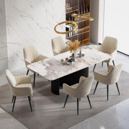 Set of 2 Modern Dining Chair Velvet Upholstered Beige Dining Chairs With Arms - thumbnail 4