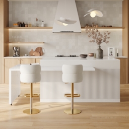 81''-112'' Modern Extendable White Sintered Stone Kitchen Island with Doors and Drawers - thumbnail 7