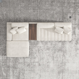 320 cm L-Shaped White Modular Sectional Sofa Channel Tufted Chaise with Ottoman & Storage - thumbnail 5