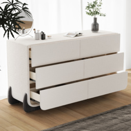 Boucle Curva 1600 mm White 6 Drawer Smart Dresser Chest - thumbnail 3