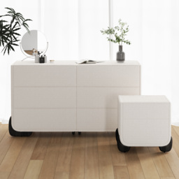 Boucle Curva 1600 mm White 6 Drawer Smart Dresser Chest - thumbnail 6