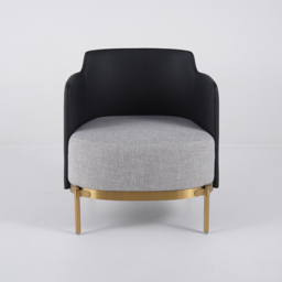 Black & Gray Modern Accent Chair with Linen Upholstery for Living Room - thumbnail 6