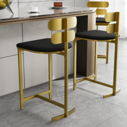 Modern PU Leather Black Counter Stools with Back Breakfast Kitchen Counter Stool - thumbnail 5