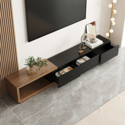 Living Room Cabinet Set Extendable TV Stand & Retracted Coffee Table Set - thumbnail 6