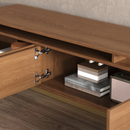 Mordel Modern Rectangle Glossy Walnut Extendable TV Stand Storage for 160 - 240 cm TV - thumbnail 7