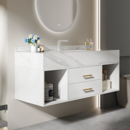 1000mm Floating Bathroom Vanity & Standard Toilet One-Piece Smart Toilet Wall Outlet - thumbnail 3