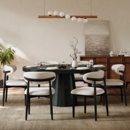 Modern Black PU Leather Dining Chair with Rubber Wood Legs, 1 Piece - thumbnail 3
