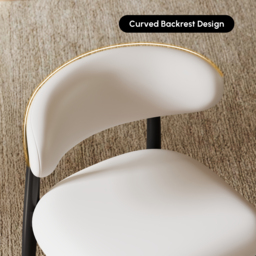 Modern Black PU Leather Dining Chair with Rubber Wood Legs, 1 Piece - thumbnail 5