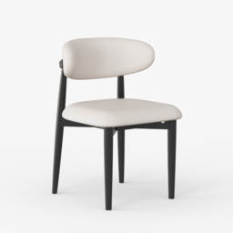 Modern Black PU Leather Dining Chair with Rubber Wood Legs, 1 Piece - thumbnail 9