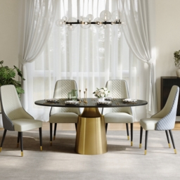 Dining Set 1600mm Oval Sintered Stone Dining Table with 4 Chairs - thumbnail 3