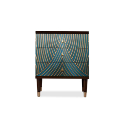 Novel Blue Cabinet Gold-Painted 3-Drawer Chest in Small - thumbnail 5