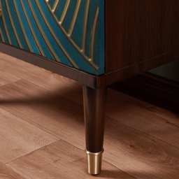 Novel Blue Cabinet Gold-Painted 3-Drawer Chest in Small - thumbnail 4