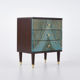 Novel Blue Cabinet Gold-Painted 3-Drawer Chest in Small - thumbnail 9