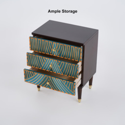 Novel Blue Cabinet Gold-Painted 3-Drawer Chest in Small - thumbnail 7