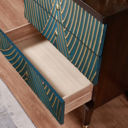 Novel Blue Cabinet Gold-Painted 3-Drawer Chest in Small - thumbnail 3