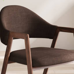 Set of 8 Linen Dining Chair Upholstered Curved Back Modern Brown Dining Room Chairs - thumbnail 5