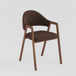 Set of 8 Linen Dining Chair Upholstered Curved Back Modern Brown Dining Room Chairs - thumbnail 9