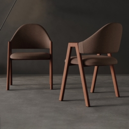 Set of 8 Linen Dining Chair Upholstered Curved Back Modern Brown Dining Room Chairs - thumbnail 6