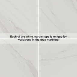 Modern Luxurious Round White Marble Stone Side Table X-Base End Table in Gold - thumbnail 9