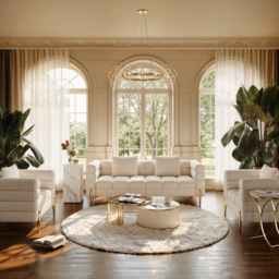 Modern Luxurious Round White Marble Stone Side Table X-Base End Table in Gold - thumbnail 3