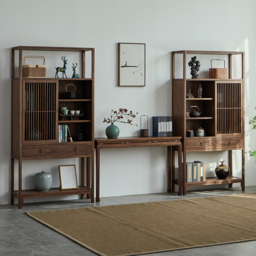 1200mm Mid Century Modern Console Table Walnut Solid Wood Entryway Table with 4 Legs - thumbnail 3