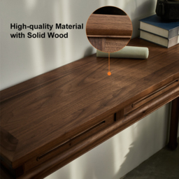 1200mm Mid Century Modern Console Table Walnut Solid Wood Entryway Table with 4 Legs - thumbnail 9