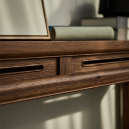 1200mm Mid Century Modern Console Table Walnut Solid Wood Entryway Table with 4 Legs - thumbnail 6