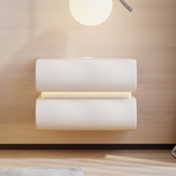 Humply Floating Leather 2-Drawer Smart LED Bedside Table with Sintered Stone Top - thumbnail 5