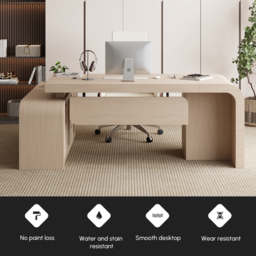 Chicent Whitewash L-shaped Modern Executive Desk with Ample Storage Right Hand (180 cm) - thumbnail 6