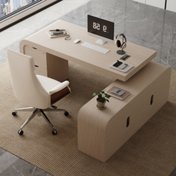 Chicent Whitewash L-shaped Modern Executive Desk with Ample Storage Right Hand (180 cm) - thumbnail 5