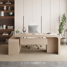 Chicent Whitewash L-shaped Modern Executive Desk with Ample Storage Right Hand (180 cm) - thumbnail 2
