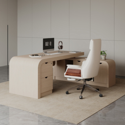 Chicent Whitewash L-shaped Modern Executive Desk with Ample Storage Right Hand (180 cm) - thumbnail 4