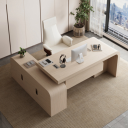Chicent Whitewash L-shaped Modern Executive Desk with Ample Storage Right Hand (180 cm) - thumbnail 3