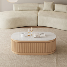 Velar 120 - 170 cm Extendable Coffee Table with Sintered Stone Top and Storage - thumbnail 4