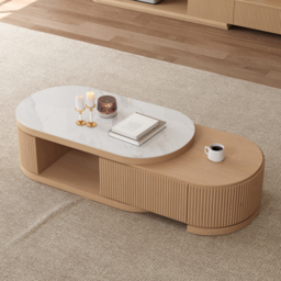 Velar 120 - 170 cm Extendable Coffee Table with Sintered Stone Top and Storage - thumbnail 5